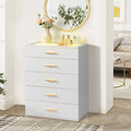 White 5 Drawer Dresser with LED Lights M55796