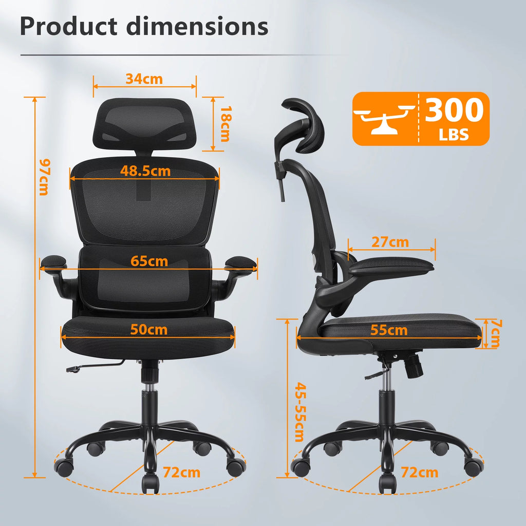 Black High Back Mesh Ergonomic Office Chair P681