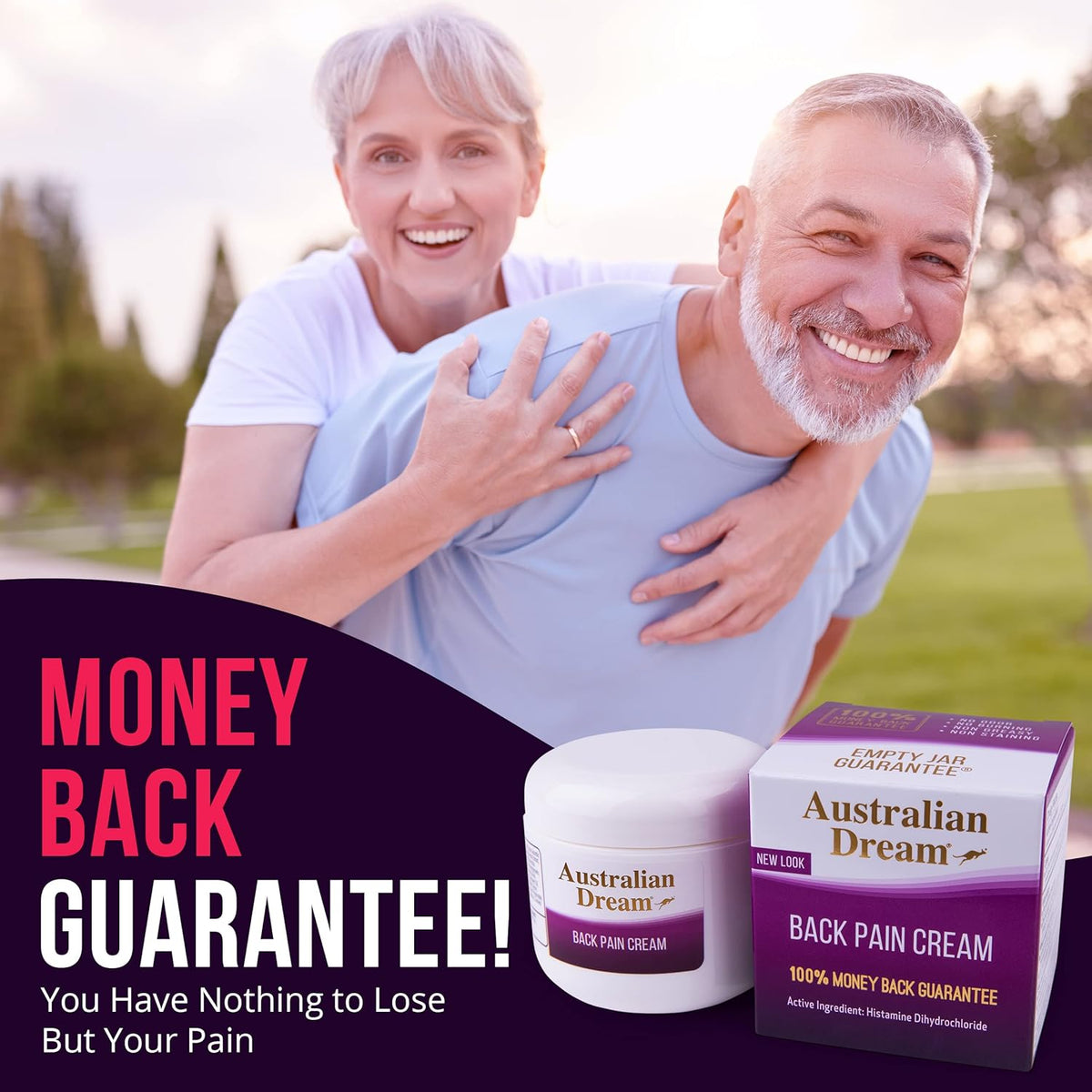 Back Pain Cream 9 Oz Jar Pack of 2 M5001