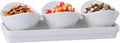 4 Piece Porcelain Tray Set with Compartment Bowls U74704