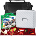 FUJIFILM INSTAX Link Wide Smartphone Printer Ash White Bundle with Wide Instant Film 20 Exposures E214208