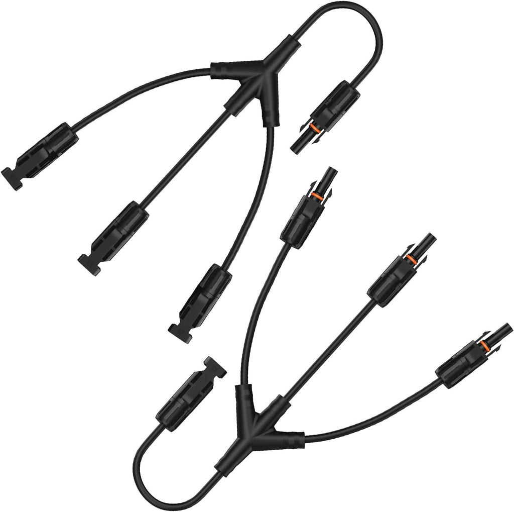 Solar Connectors 30A Y-Branch Cable Parallel Adaptor Pair for Solar Panel, Pack of 2 B9402