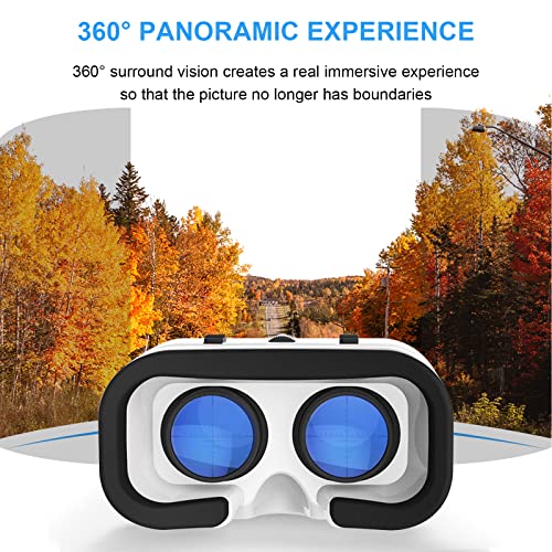 Adjustable 3D VR Glasses for Phone with Controller, Compatible 4.7-6.5 inch (Black) B17297