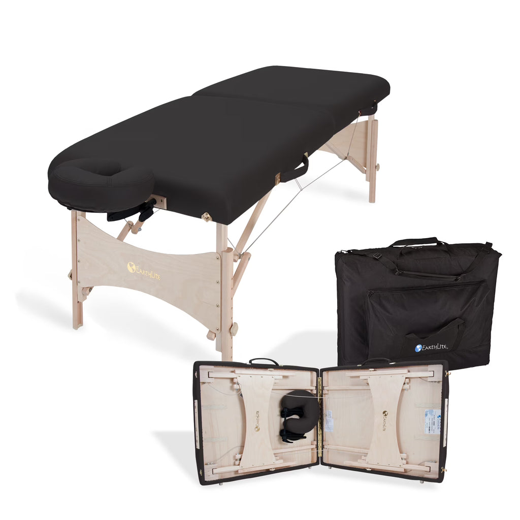 Portable Massage Table Package Deluxe Adjustable Headrest, Hard Maple M662