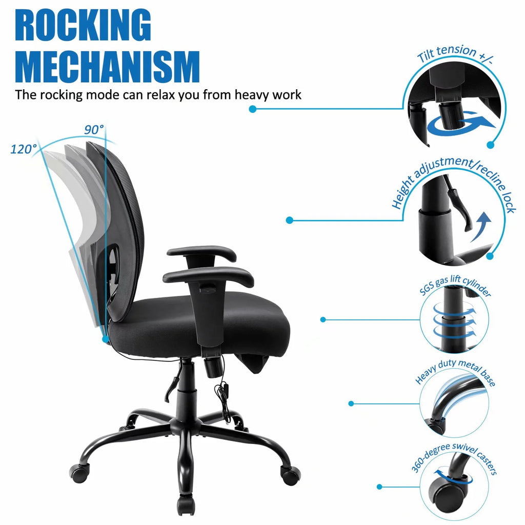 Black Ergonomic Mesh Office Chair with Arms N499889