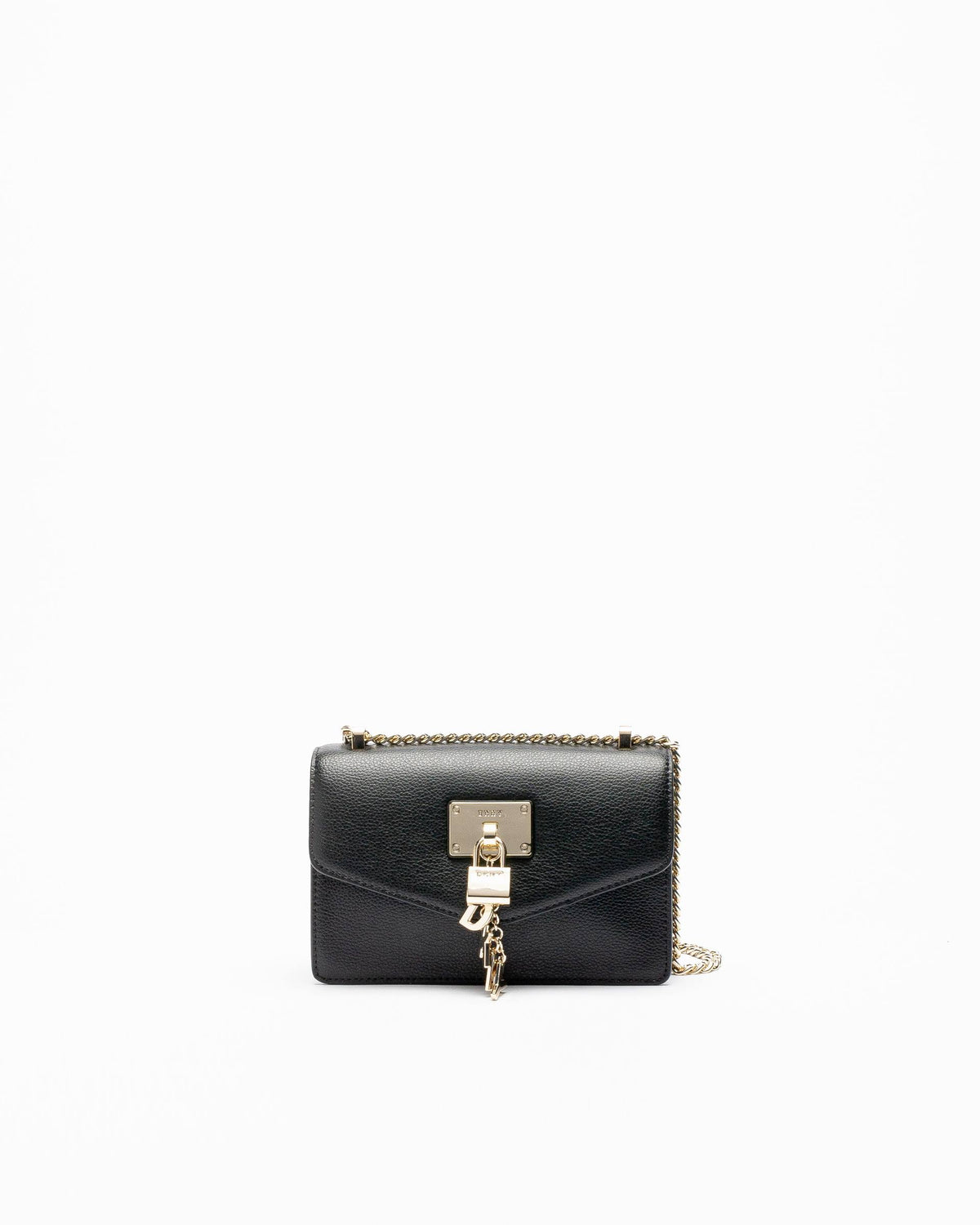 Leather Flap Shoulder Bag Black/Gold D446634