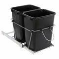 Double 35 Quart Pull Out Trash Kitchen Under Cabinet Waste Container F7380
