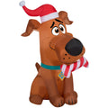 5 Foot Christmas Puppy Airblown Inflatable with Peppermint Bone B682486