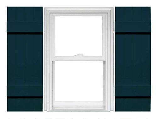 4 Board and Batten Joined Vinyl Shutters (1 Pair) 14 x 35 Midnight Blue J720