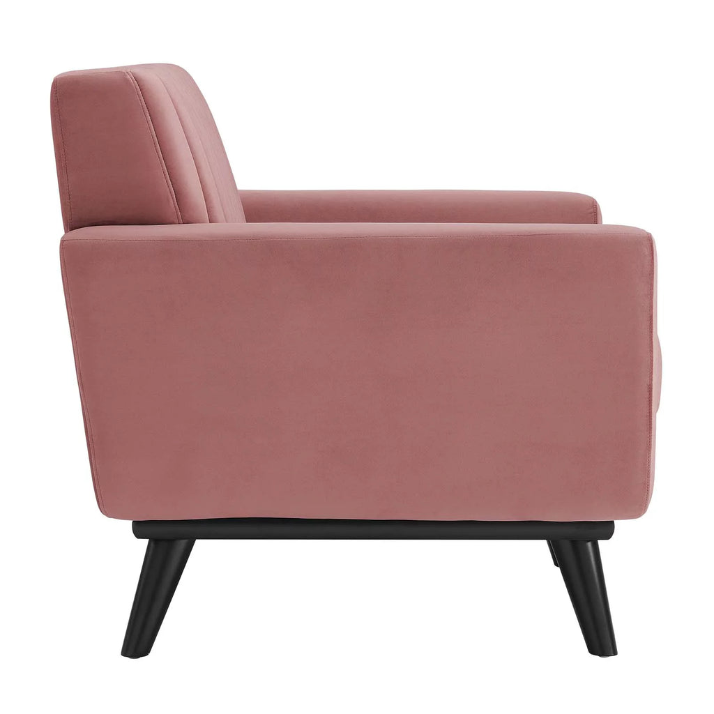 Dusty Rose Channel Tufted Performance Velvet Armchair Y760