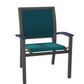 Textured Graphite Teal Stacking Patio Dining Armchair O195