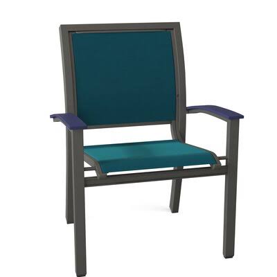 Textured Graphite Teal Stacking Patio Dining Armchair O195