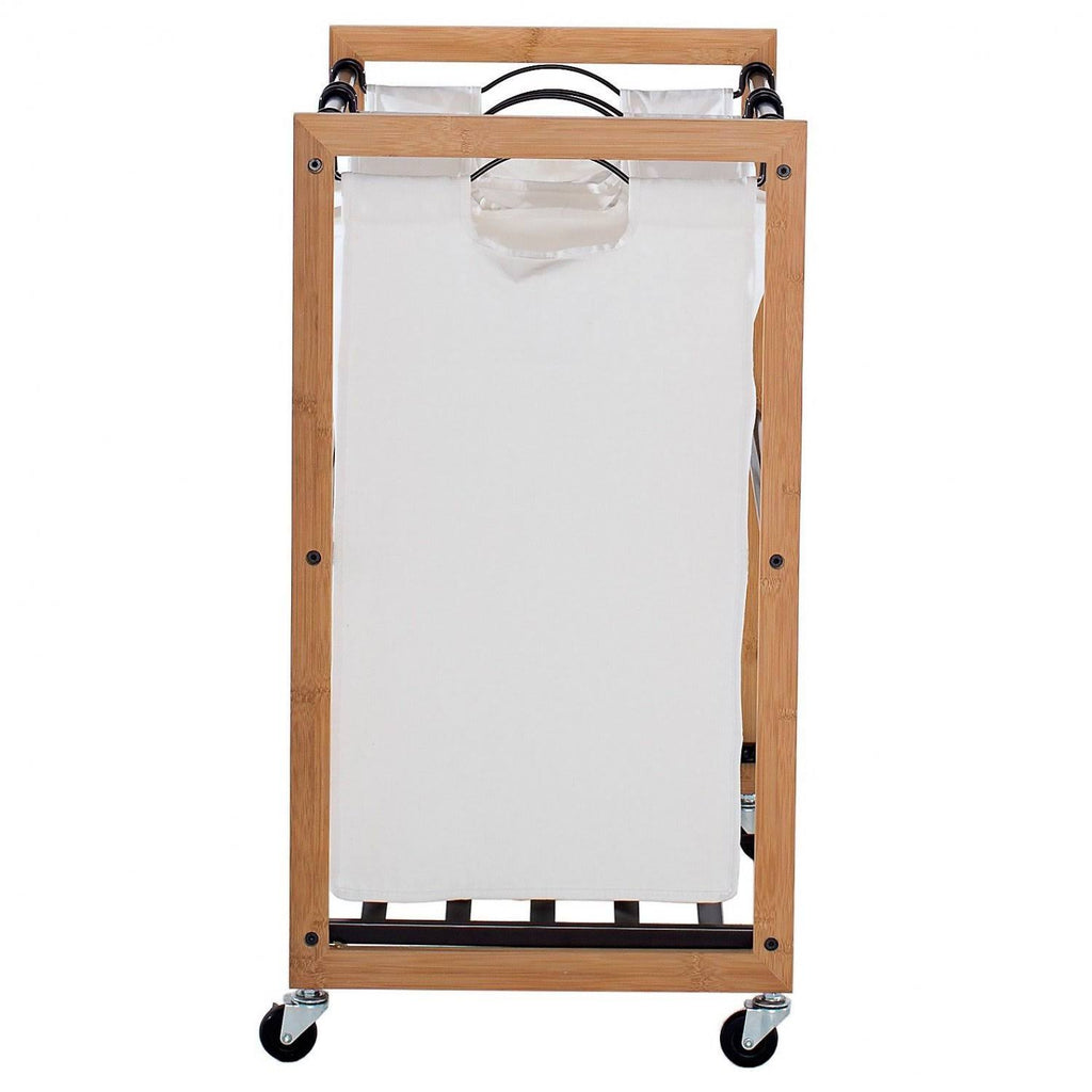 Bamboo Laundry Cart with 3 Bags Q237731