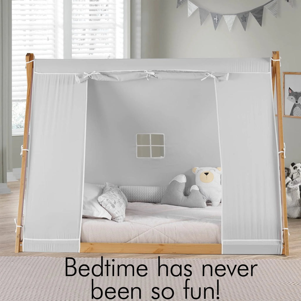 Twin Floor Bed with Natural Frame T60752