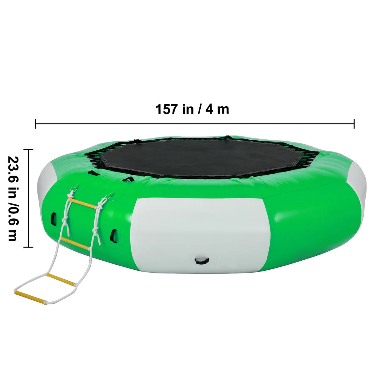 13ft Inflatable Water Bouncer, Green Water Trampoline Swim Platform X372