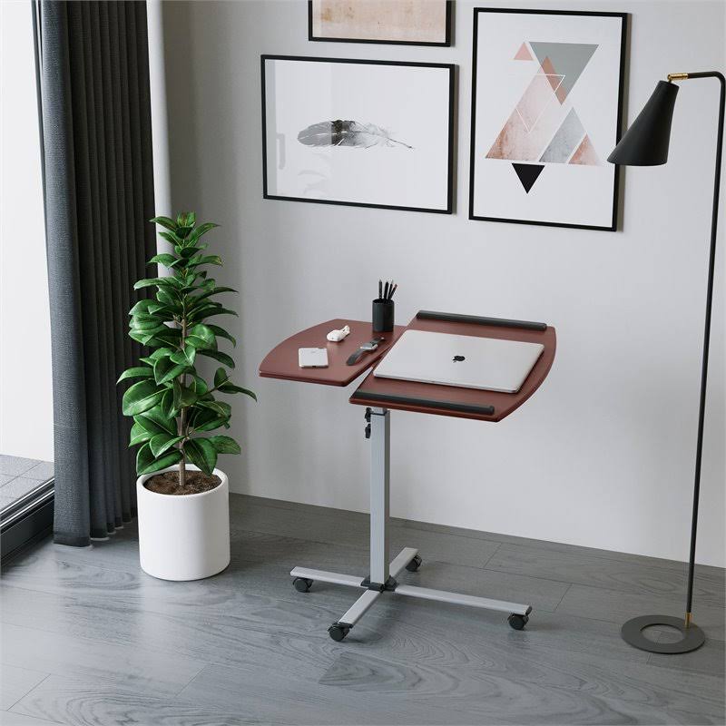 Adjustable Laptop Cart Mahogany O2874
