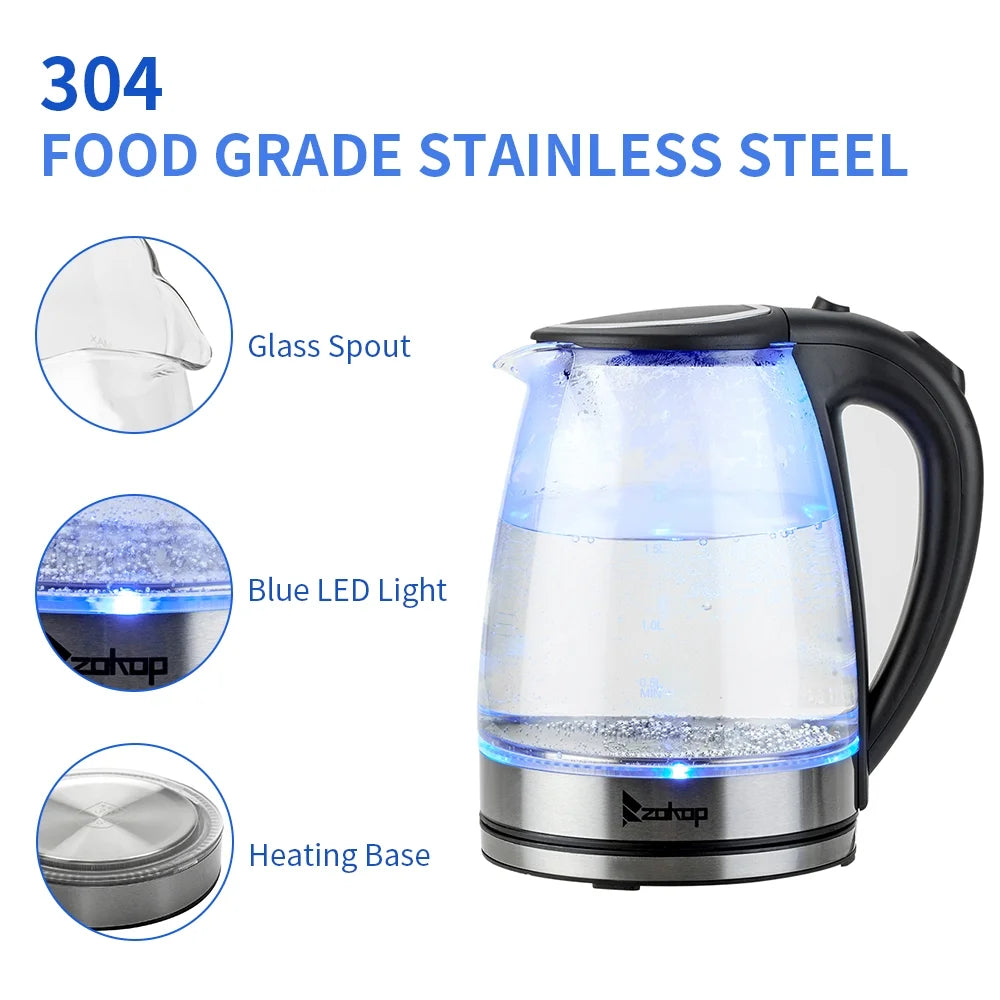 1.8L Glass Electric Kettle with Auto Shut-Off I167220