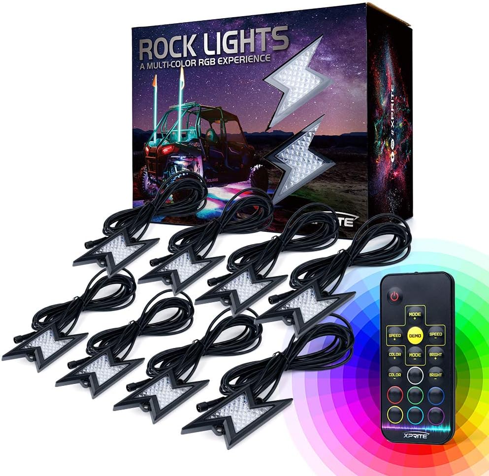 RGB LED Rock Lights Kit with Wireless Remote Control, 6PCS V770911