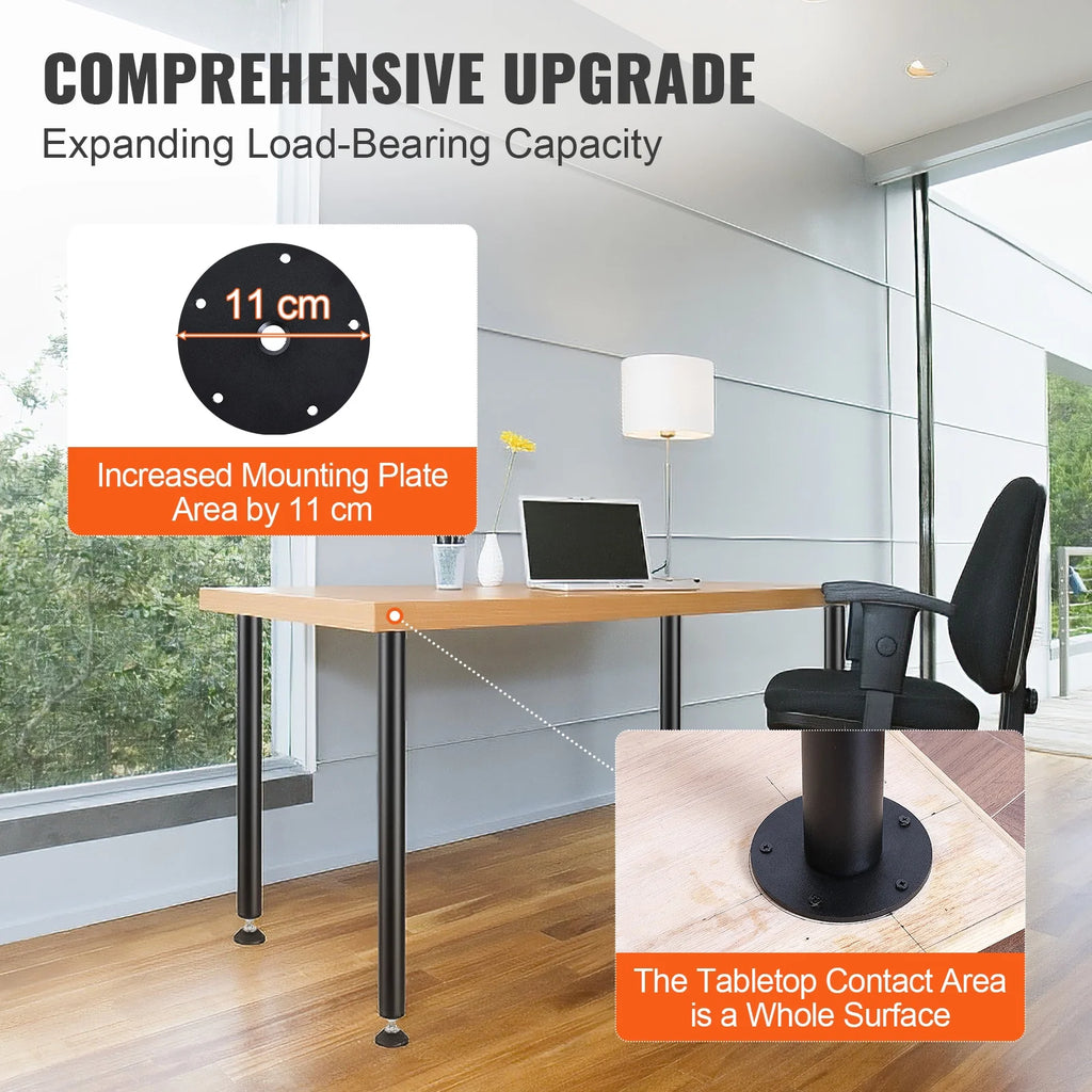 28" Solid Steel Adjustable Desk Legs Set of 4 Black M5110