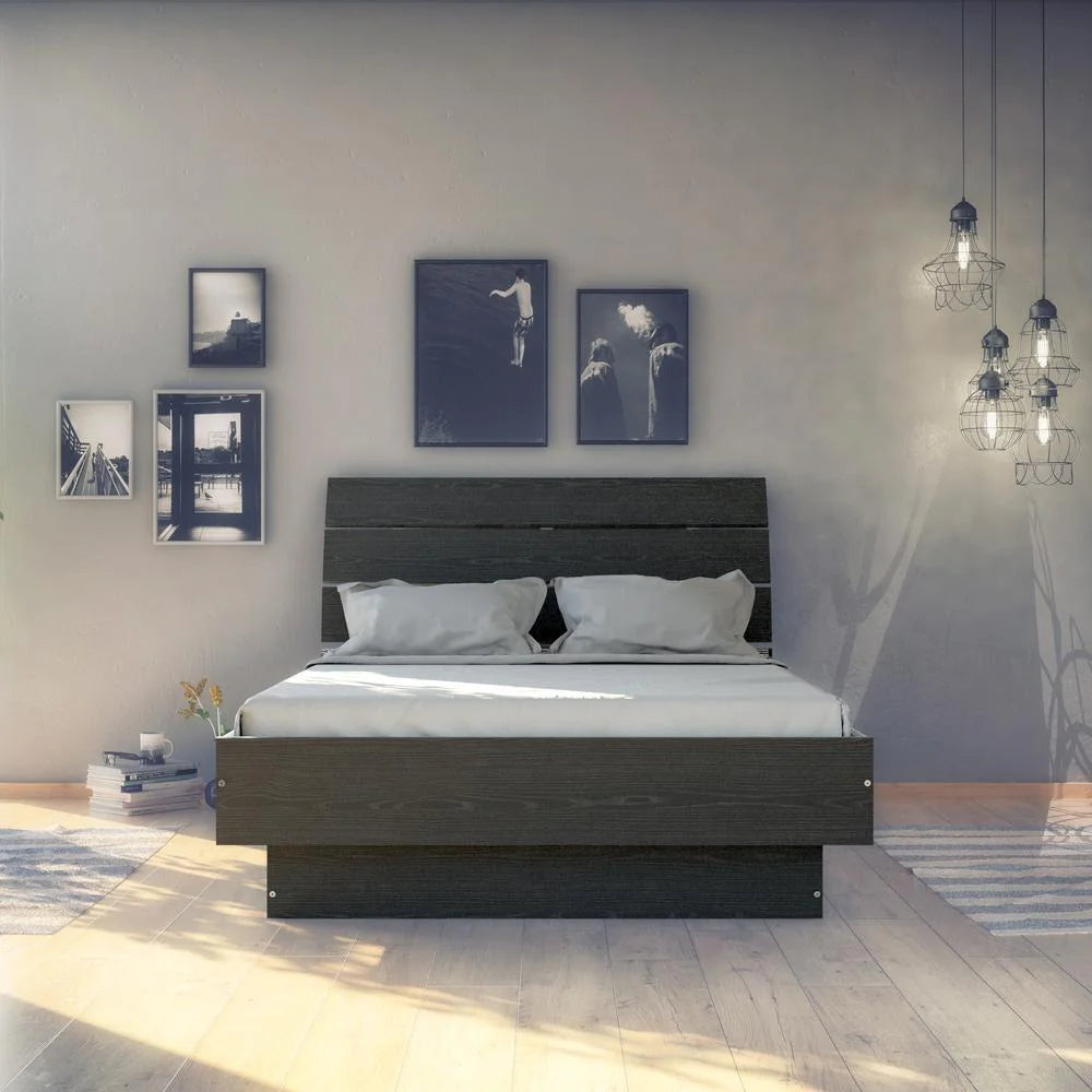 Black Woodgrain Full Bed with Slats G347803