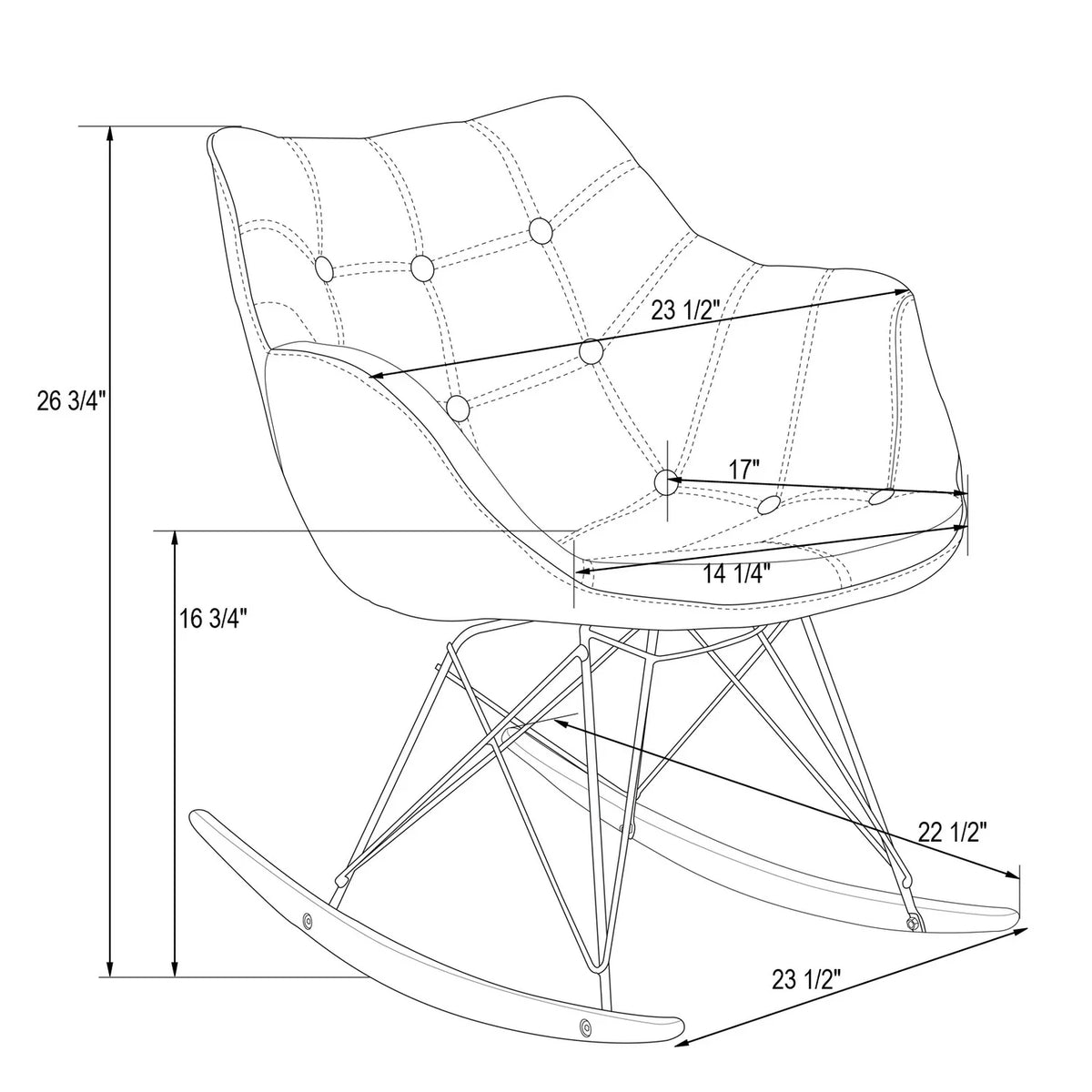 Velvet Rocking Chair O1365