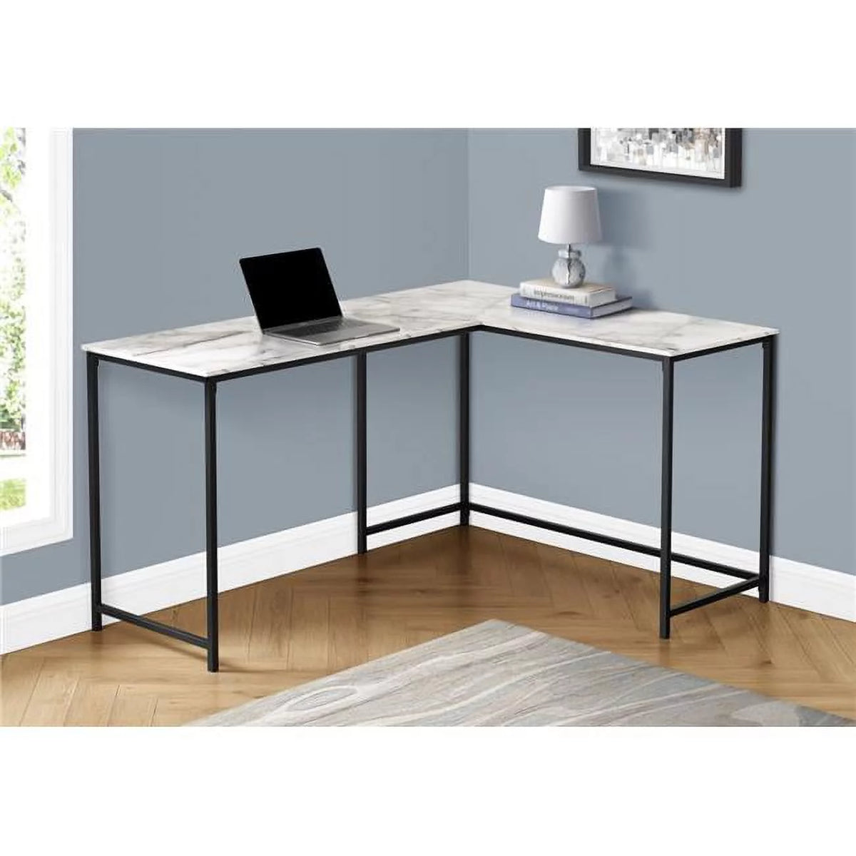 58 in. Metal Corner Computer Desk U641439