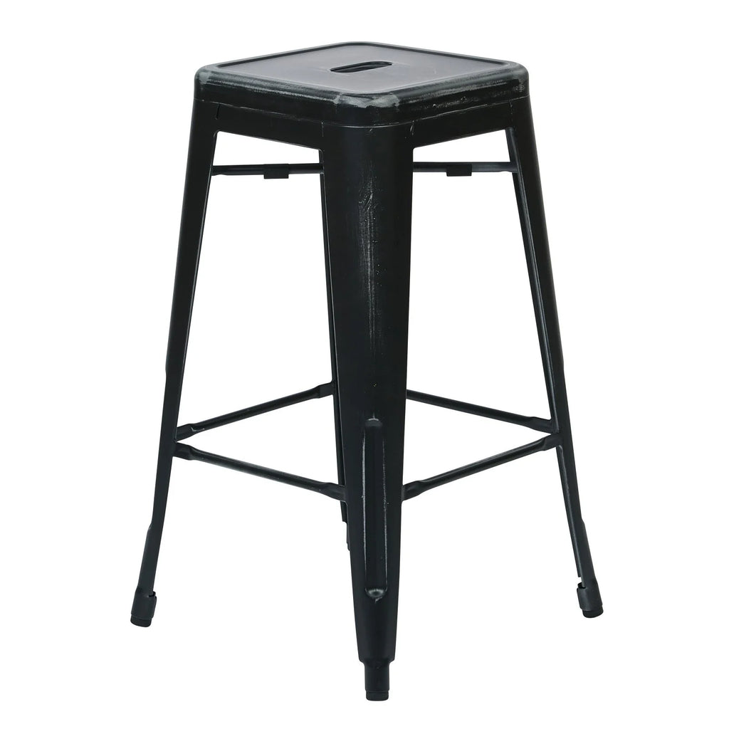 Antique Black Metal Barstools 2-Pack I589114