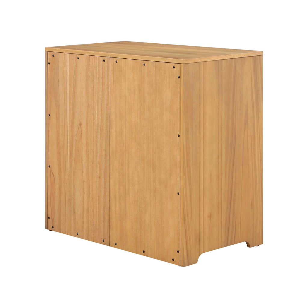 Natural Oak Bar Cabinet with Solid Wood Frame O505