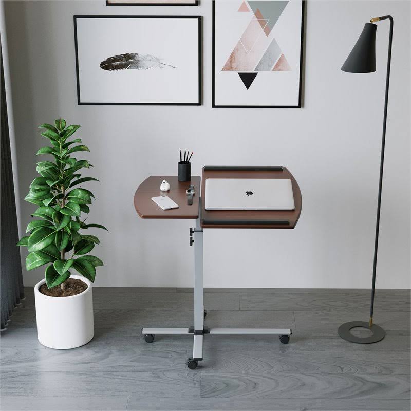 Adjustable Laptop Cart Mahogany O2874