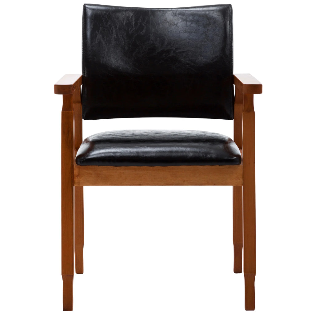 Black PU Leather Upholstered Arm Chair, Set of 1 D42360