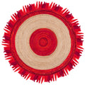 Red Natural Braided Area Rug 5' x 5' Round D9985