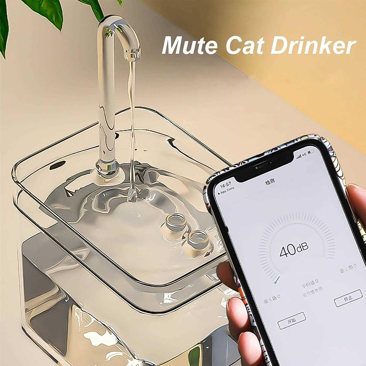 Pet Water Fountain 50oz 1.5L Automatic Water Dispenser with Filters Y58699