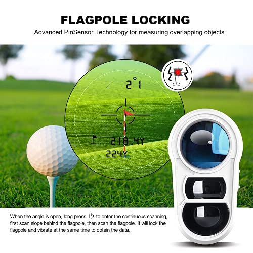 Golf Rangefinder with Slope and Pin Lock Vibration, Rechargeable Battery Laser Range Finder X51084