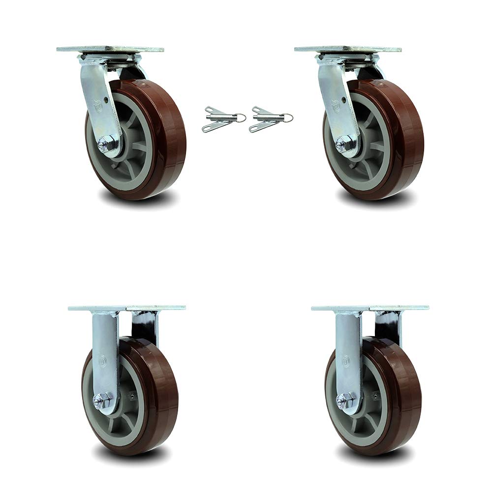 Heavy Duty Swivel Caster, Non-Marking Polyurethane Wheel, 8 Size Pack of 2 V792
