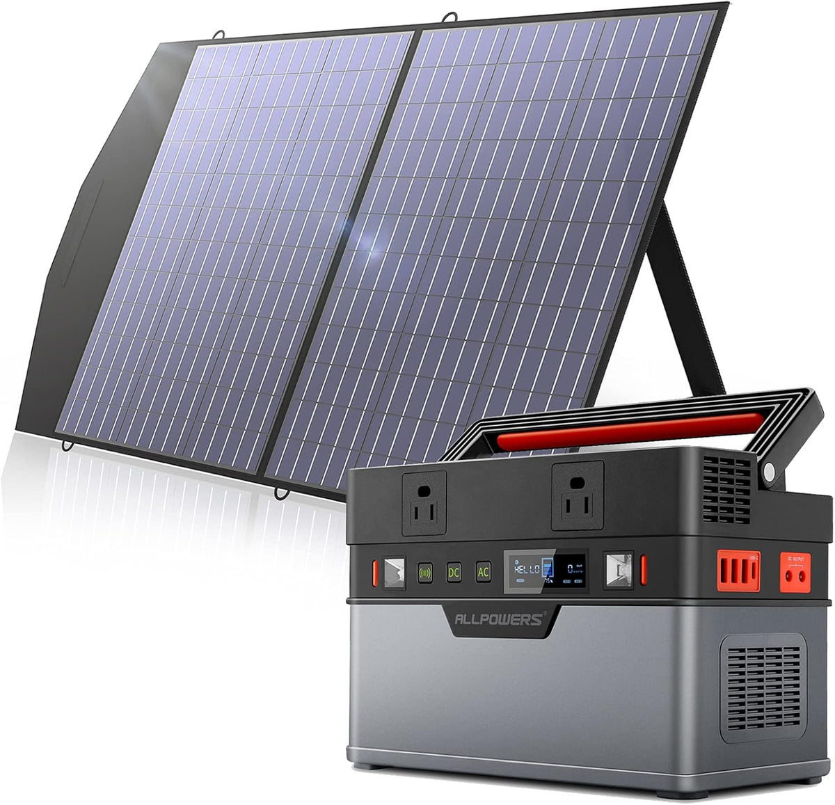 Portable Power Station 500W with 100W Foldable Solar Panel T698