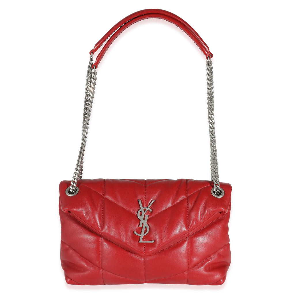 Red Quilted Lambskin Small Puffer Q2437