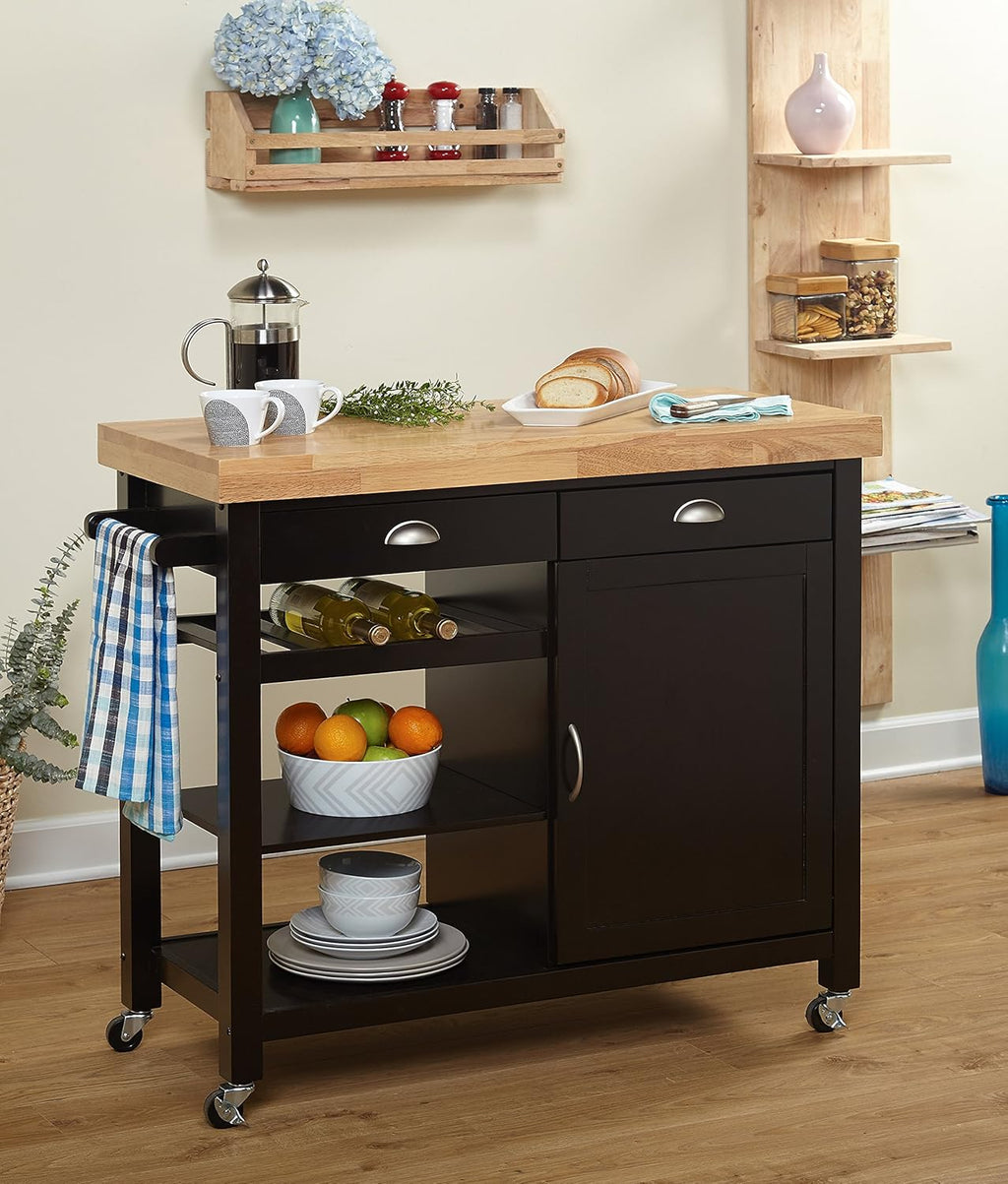Wenge/Natural Storage Kitchen Cart I953012