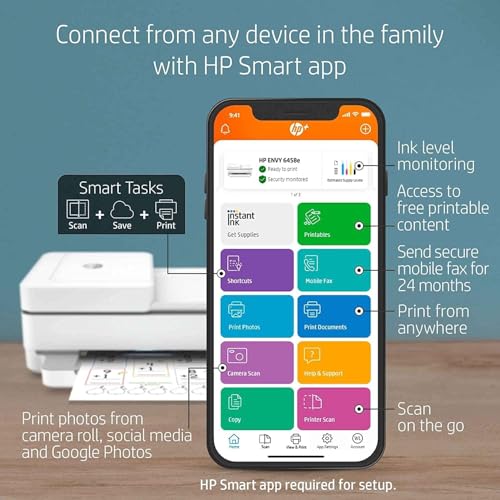 White All-in-One Wireless Color Inkjet Printer, Print Copy Scan O72802
