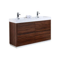 60 in. Double Sink Free Standing Walnut Bathroom Vanity N6083