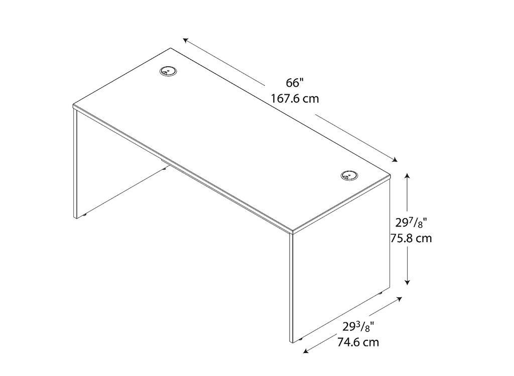 Refurbished Office Desk 66"W x 30"D E744348