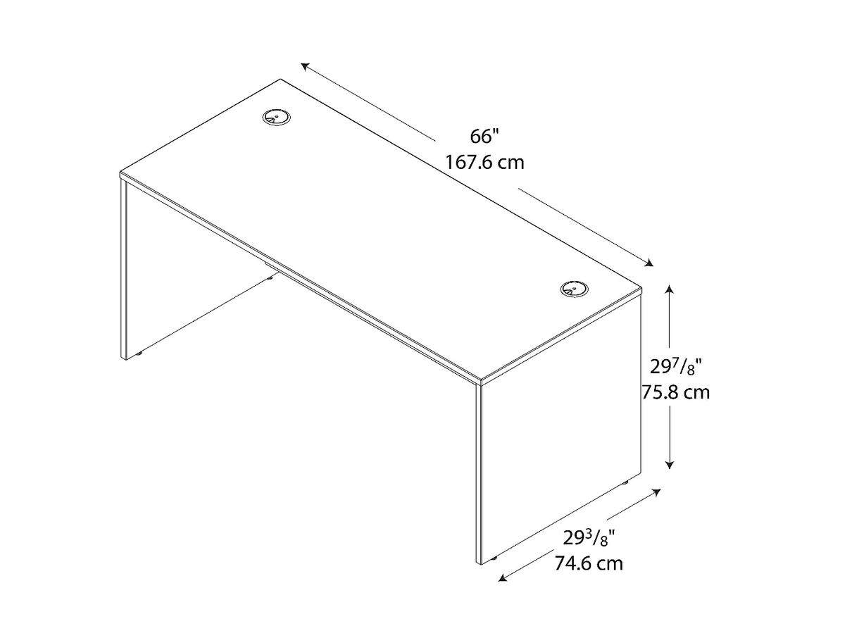 Refurbished Office Desk 66"W x 30"D E744348
