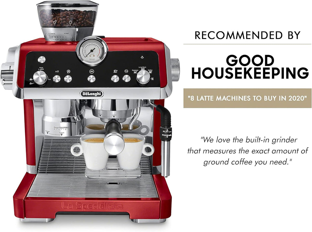 Red Stainless Steel Espresso Machine G15054