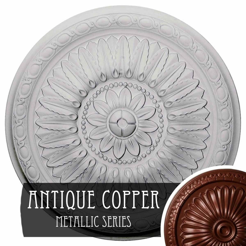 24 inch x 1 5/8 inch Hand-Painted Steel Gray Ceiling Medallion Z57248