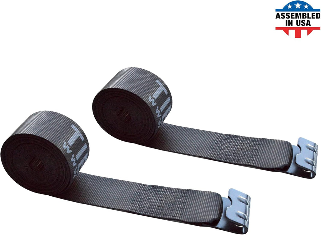 4 - Pack Yellow Heavy Duty Tie-Down Winch Strap with Flat Hooks N55276
