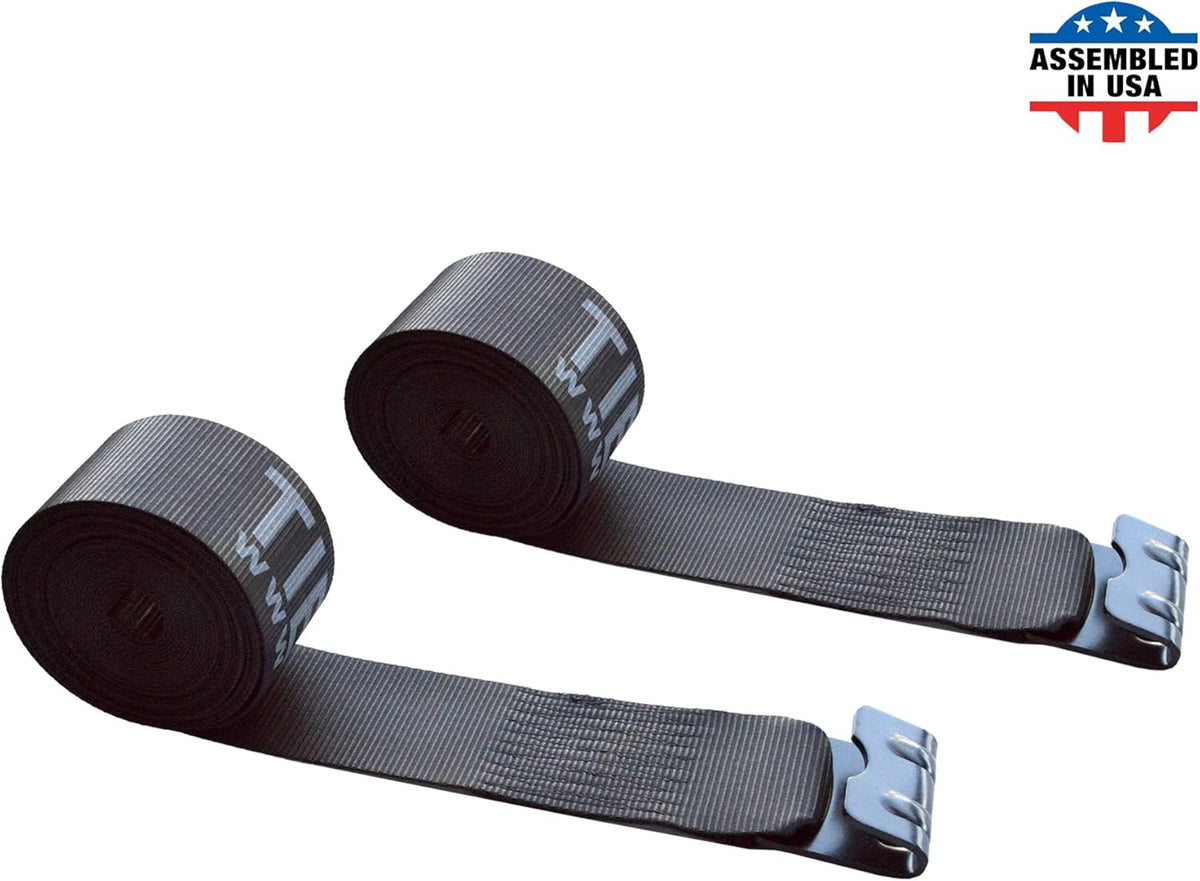 4 - Pack Yellow Heavy Duty Tie-Down Winch Strap with Flat Hooks N55276