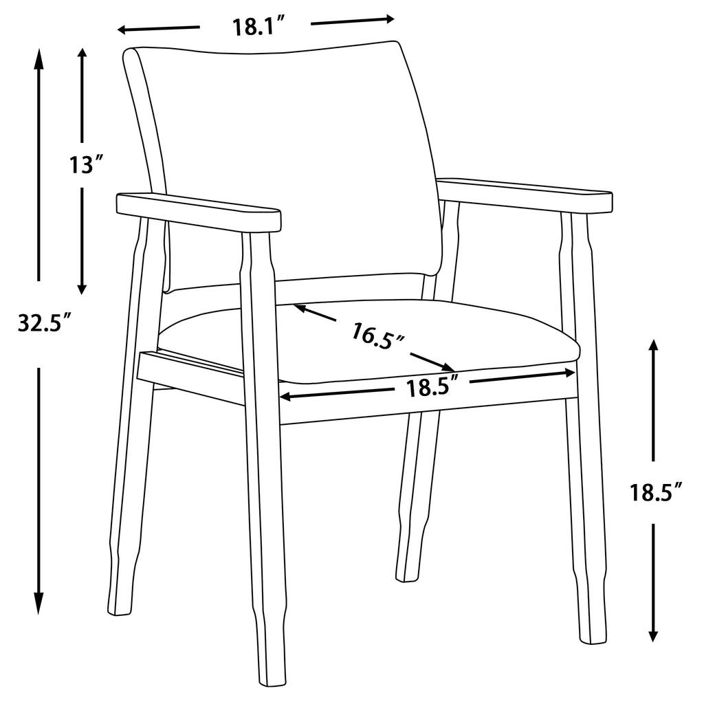 Black PU Leather Upholstered Arm Chair, Set of 1 D42360