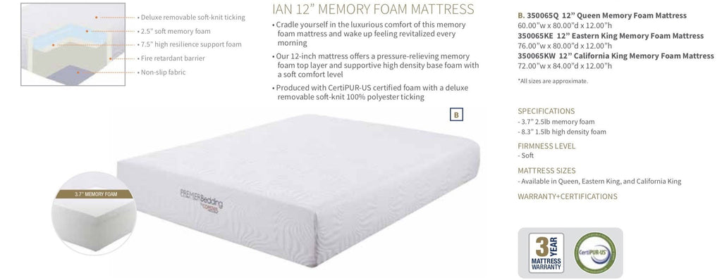 California King Memory Foam Mattress F8813