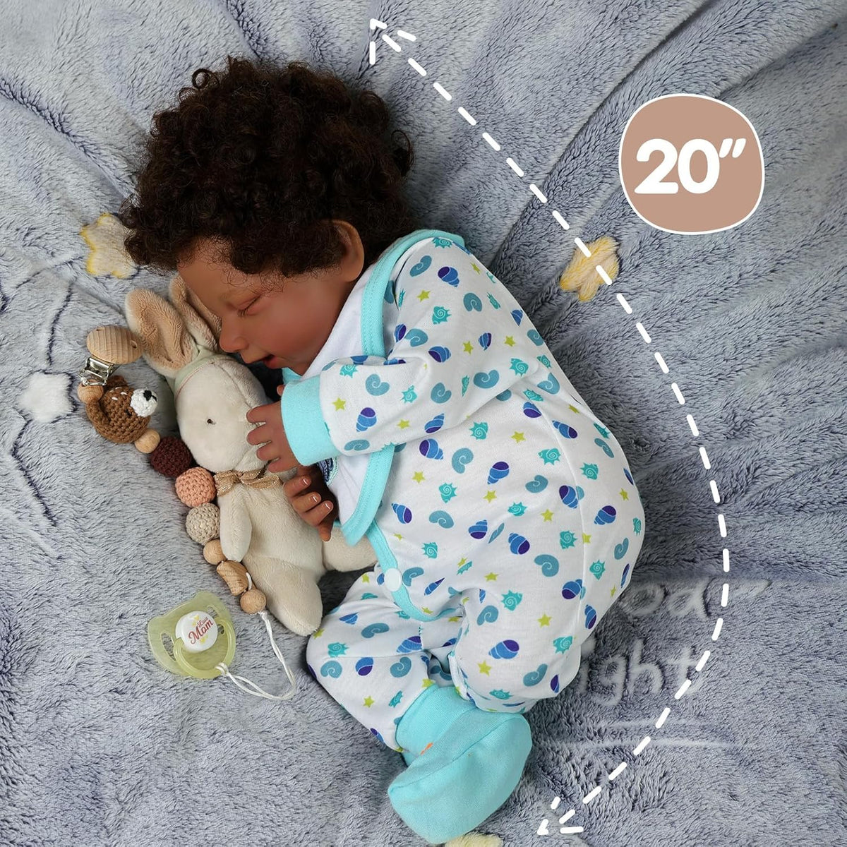 20 Inch Soft Body Realistic Reborn Baby Doll with Accessories Gift Box Y12272