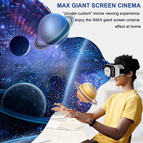 Adjustable 3D VR Glasses for Phone with Controller, Compatible 4.7-6.5 inch (Black) B17297