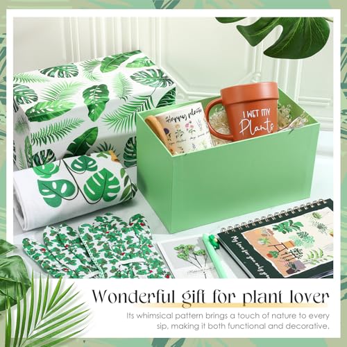 8 Pcs Plant Gift Box with Mug, Tote Bag, Plant Pot, Gardening Gloves O875